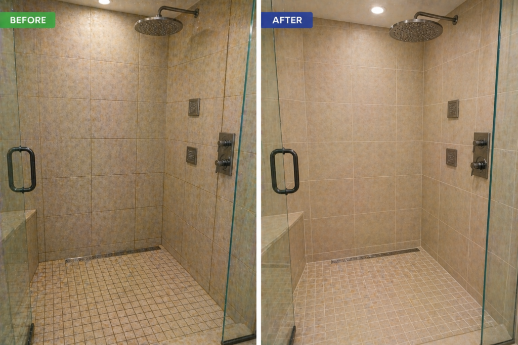 Kwik Dry Shower Cleaning Before After 3